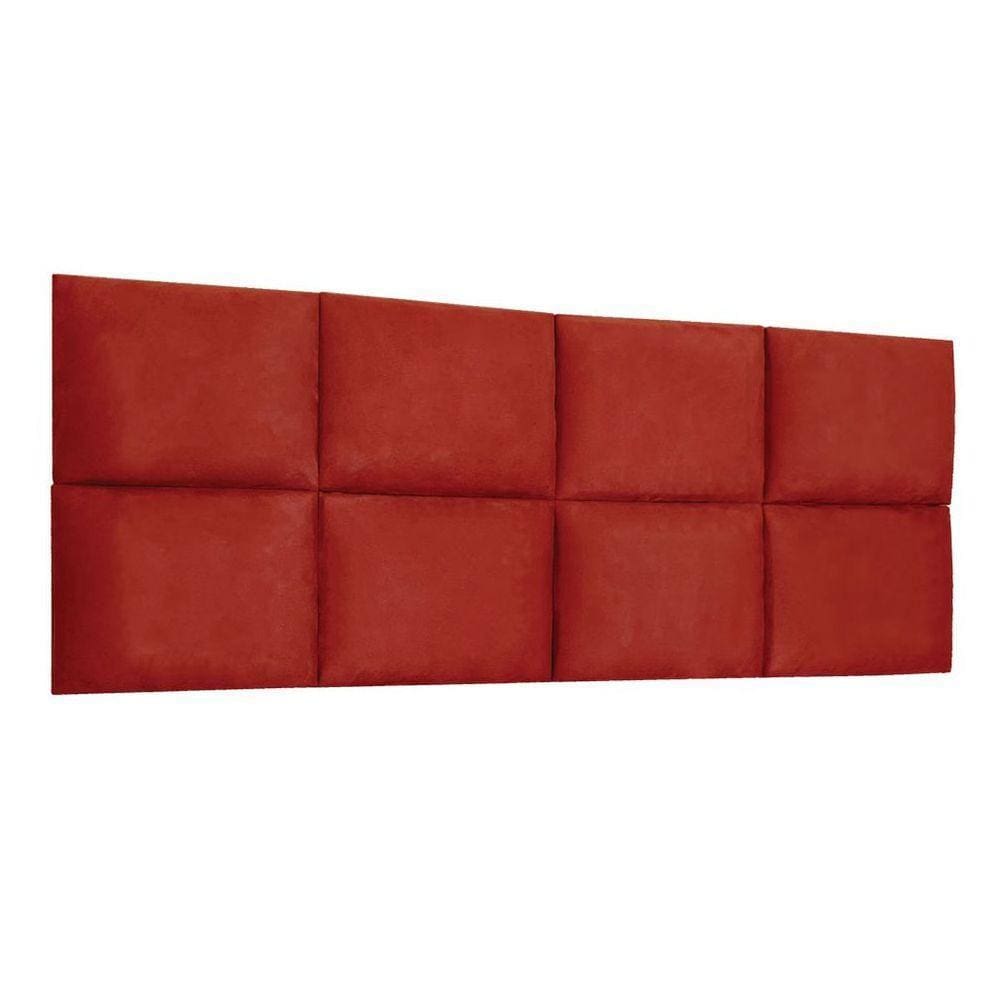 Cabeceira Painel Modulada Queen 1,60m Lorena Suede Vermelho