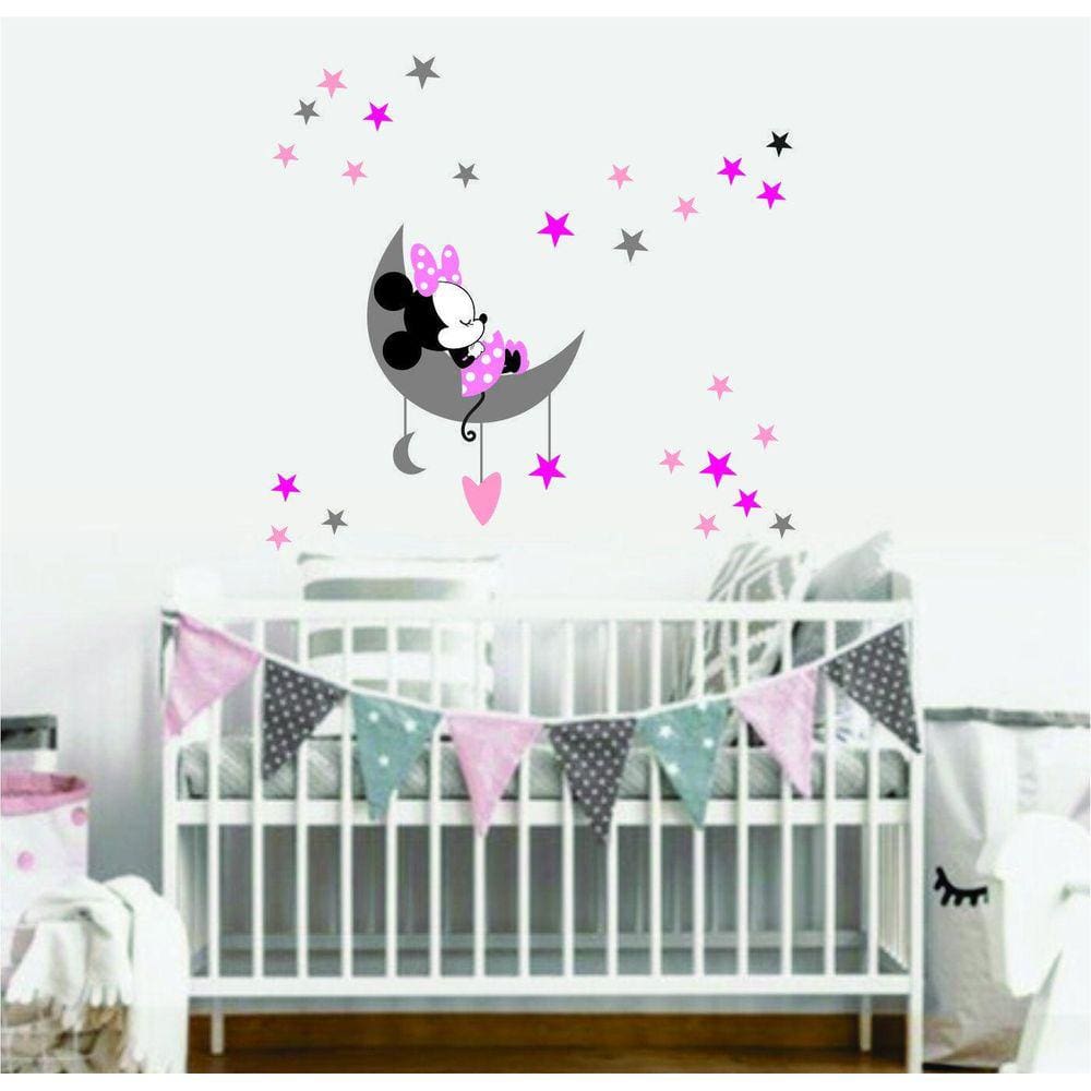 Adesivo De Parede Minnie Na Lua - Ra Personalize