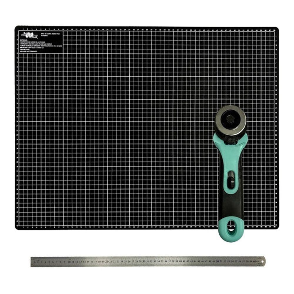 Bases para Corte Placa Grande A1 90x60 Régua Metal 60cm Cortador 45mm Patchwork Artesanato Scrapbook