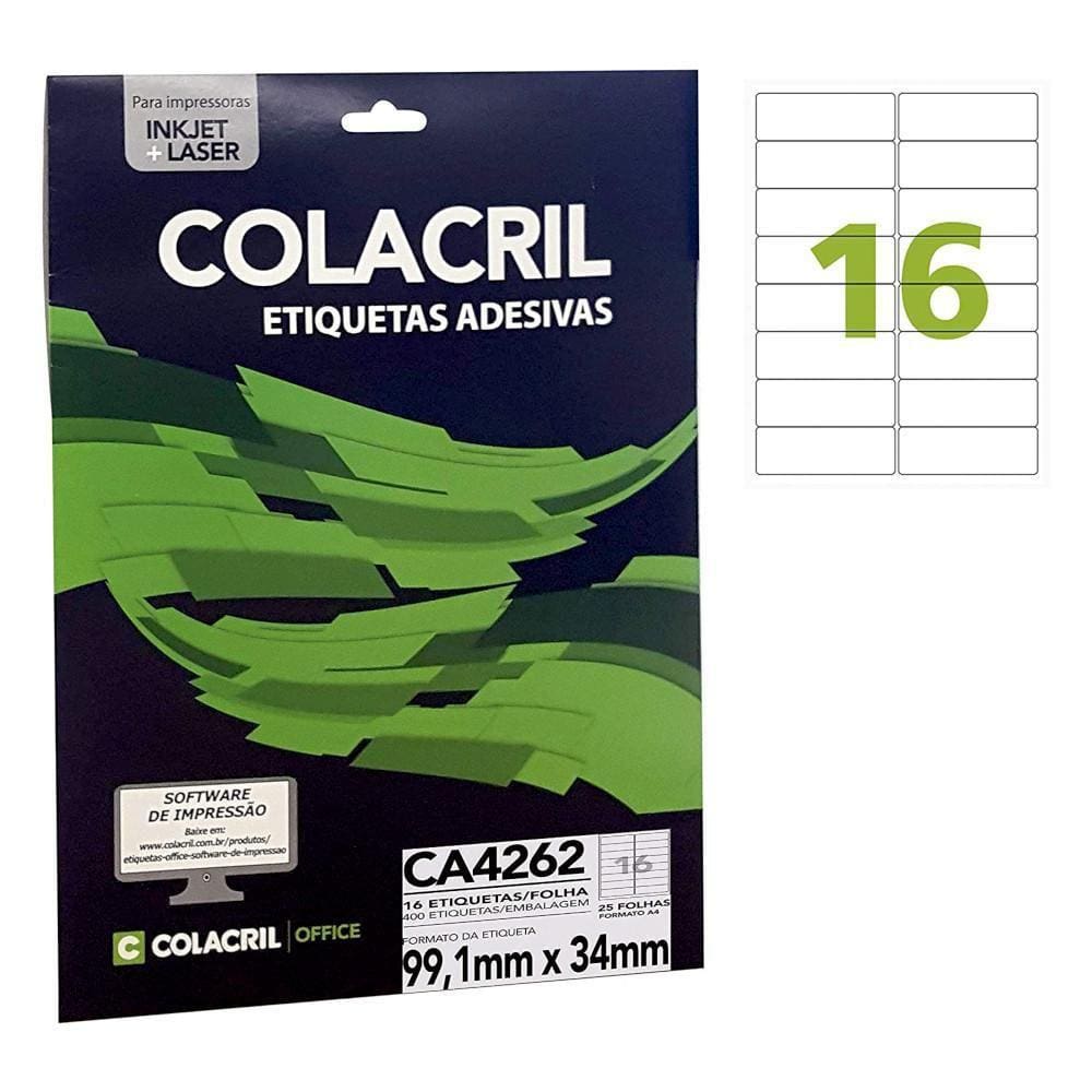 Etiqueta Adesiva Colacril A4 Ca4262 99,1X34Mm 25Fls