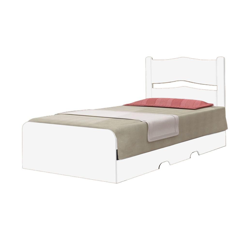 cama bibox Astra tamanho solteiro com auxiliar cor branco