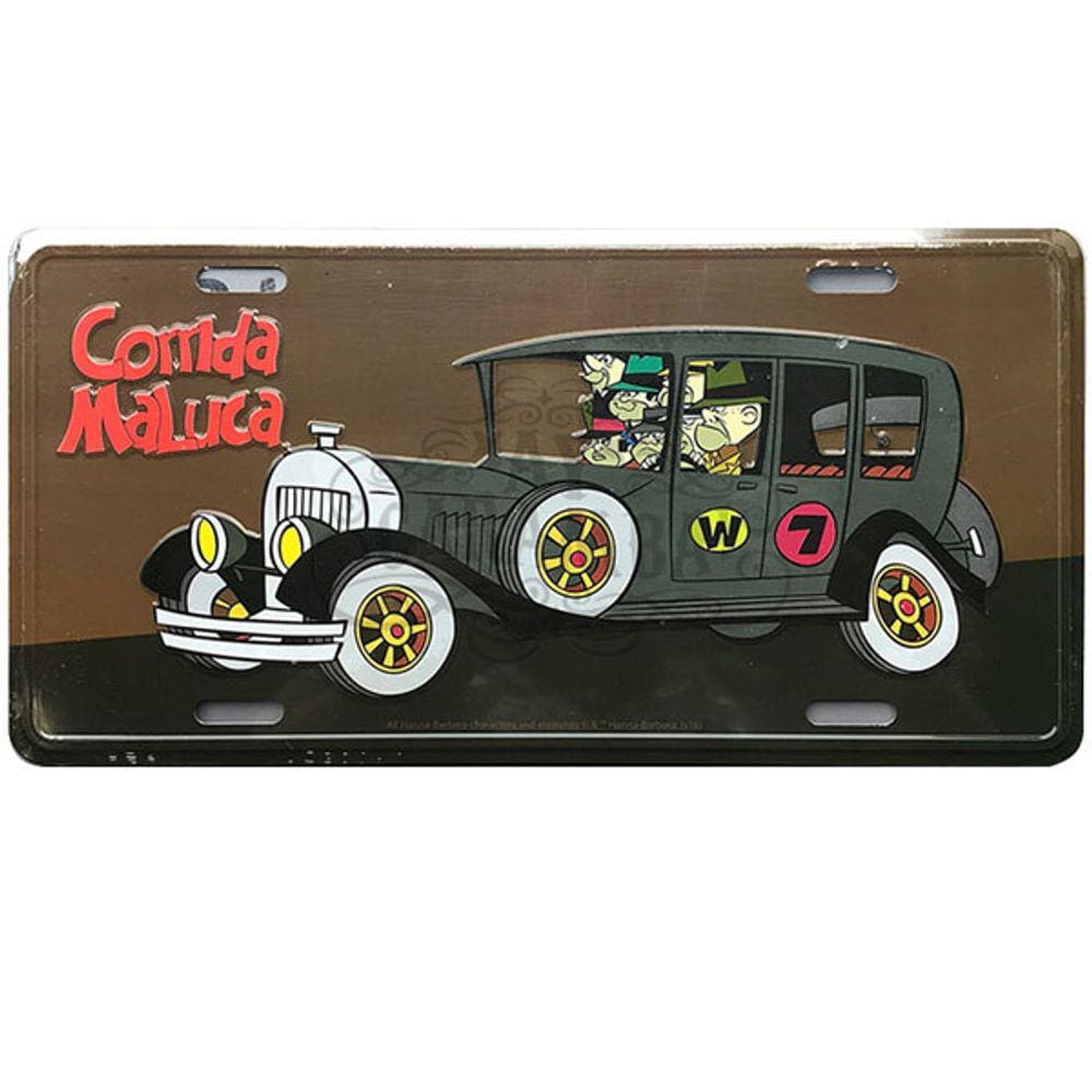 Placa de Metal Quadrilha de Morte, Corrida Maluca, Hanna Barbera
