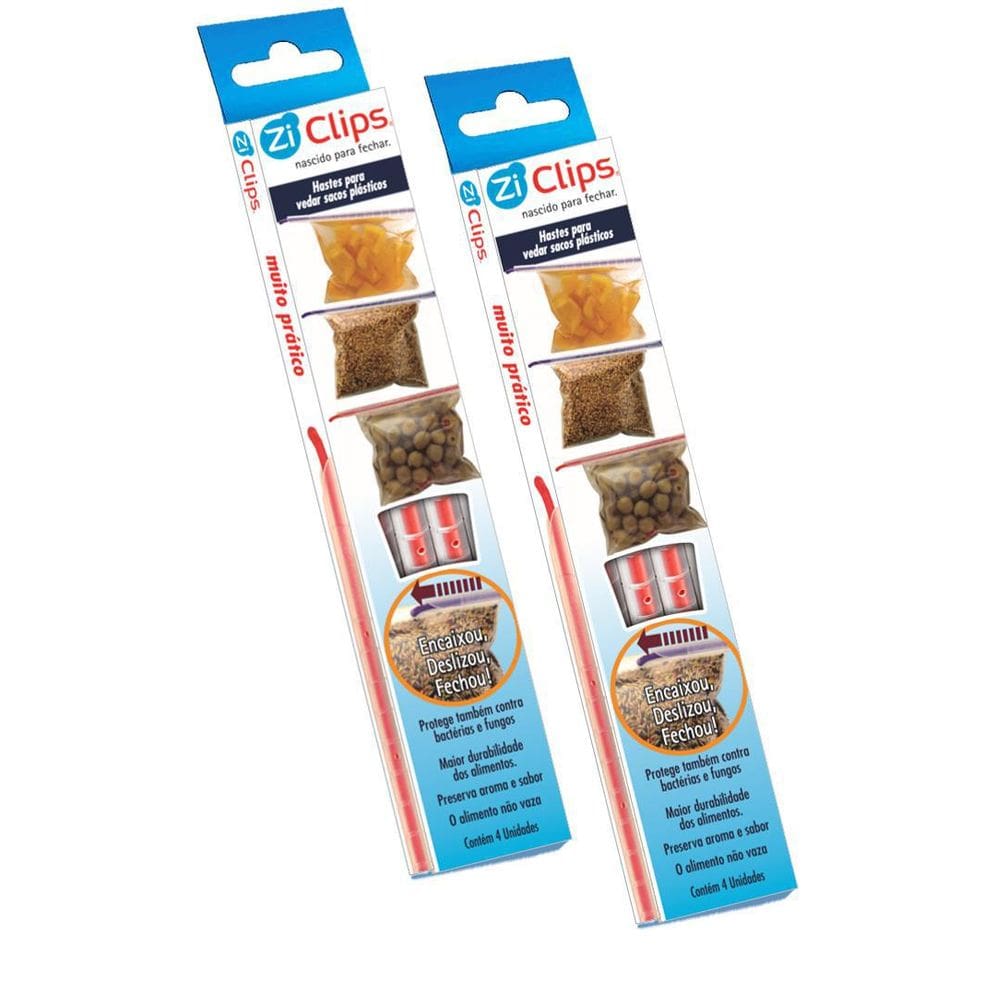 Vedador De Embalagens Ziclips 2 Cxs Kit Mix C/4 - 4G