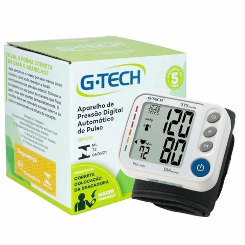 Aparelho de Pressao Digital Automatico de Pulso G-Tech GP400