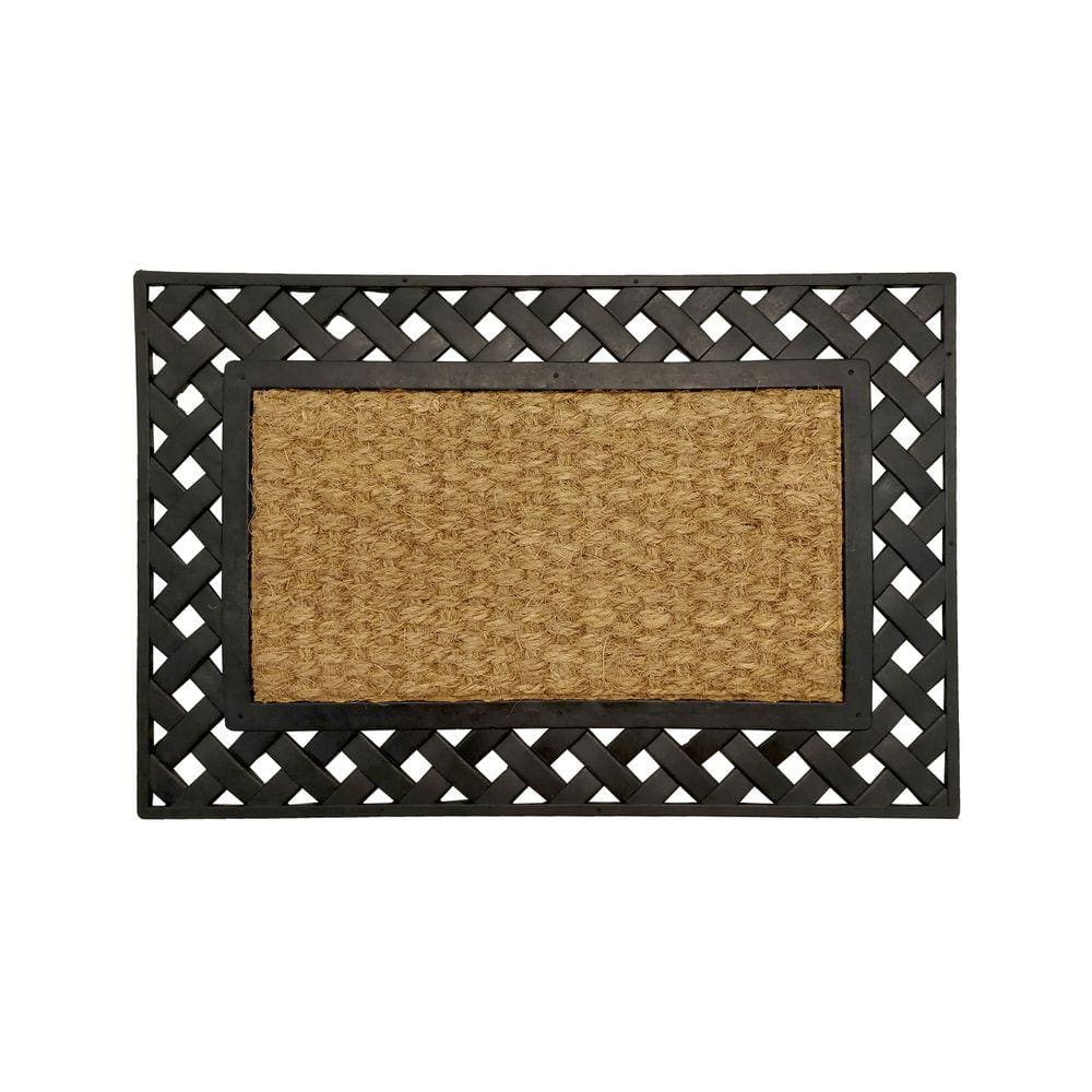 Tapete Capacho Estilo Belga de Coco 0,40x0,60 Prime-3 - Palha Preto - Edantex