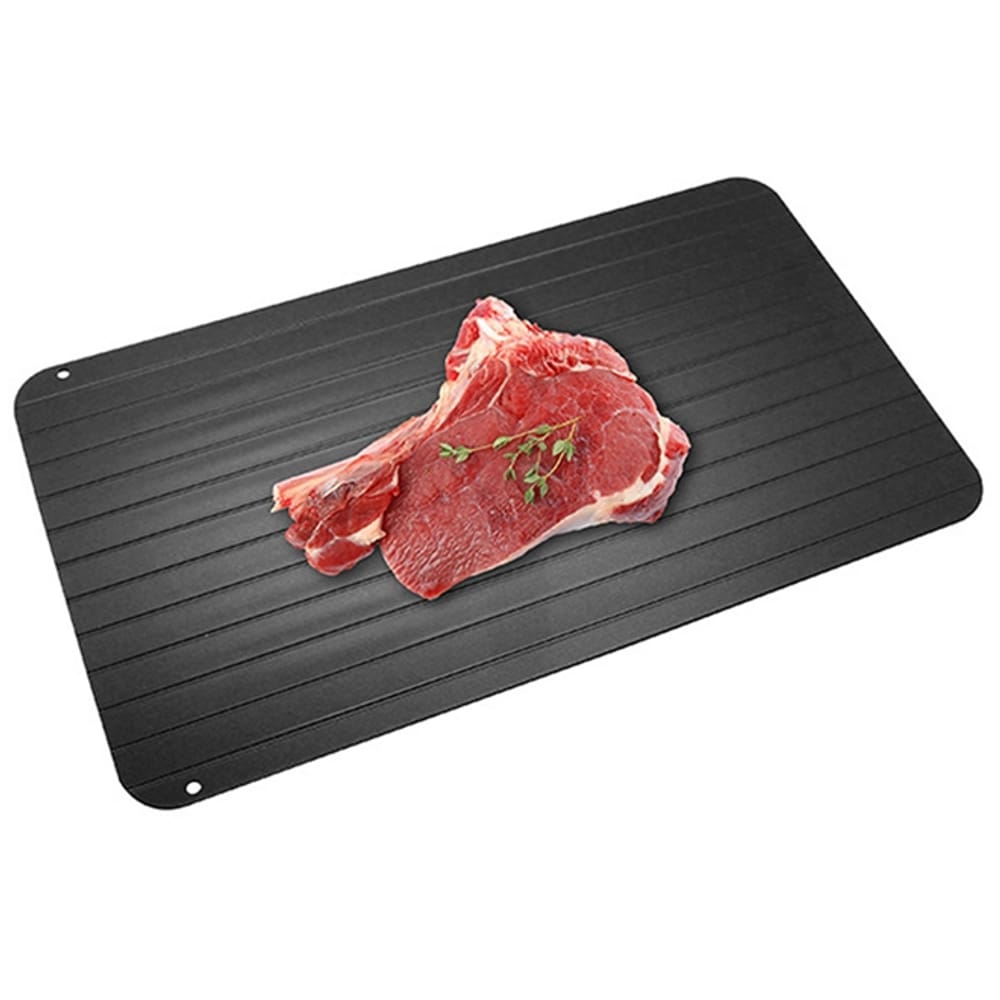 Tábua Descongelar Carne Rápido Alumínio Tecnológico Pés De Silicone