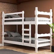 Beliche Madeira Maciça - vira 2 Camas - para Colchão 78/88 x 188cm Porto Multimóveis CR4138 Branco