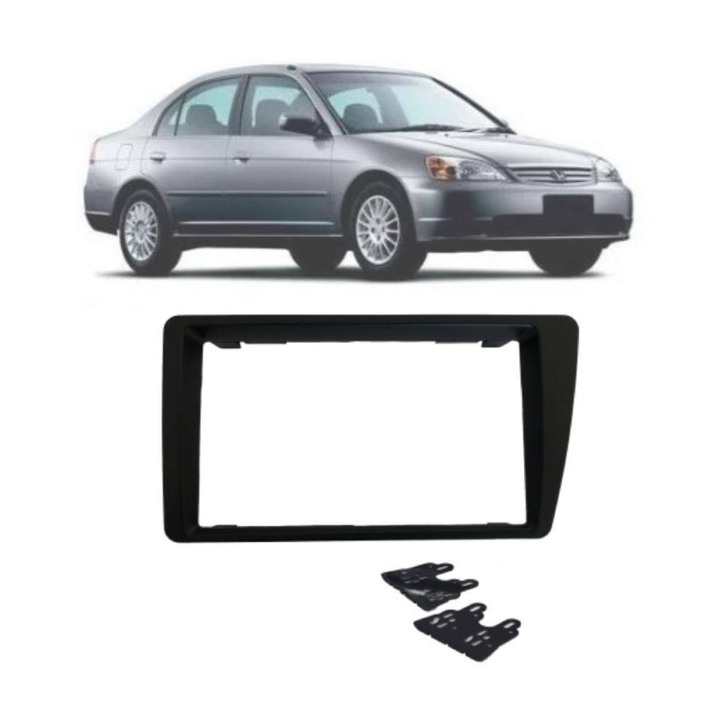 Moldura 2 Din Fiamon 4059 Honda Civic 2001 até 2006 Preta