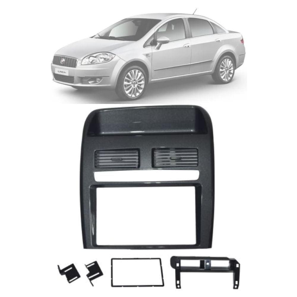 Moldura Fiamon 2 Din 4021 Black Piano Fiat de 2008 à 2014