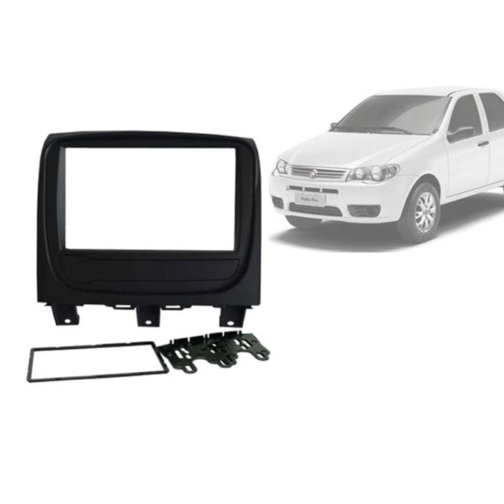 Moldura Fiamon 2 Din Fiat palio Way cor preta 2014 até 2018