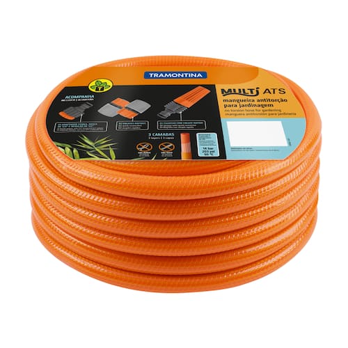 Mangueira Antitorção Multi Ats 1/2 Laranja Pvc 30M Tramontina 79248303 Menor preço em Mangueira Antitorção Multi Ats 1/2 Laranja Pvc 30M Tramontina 79248303