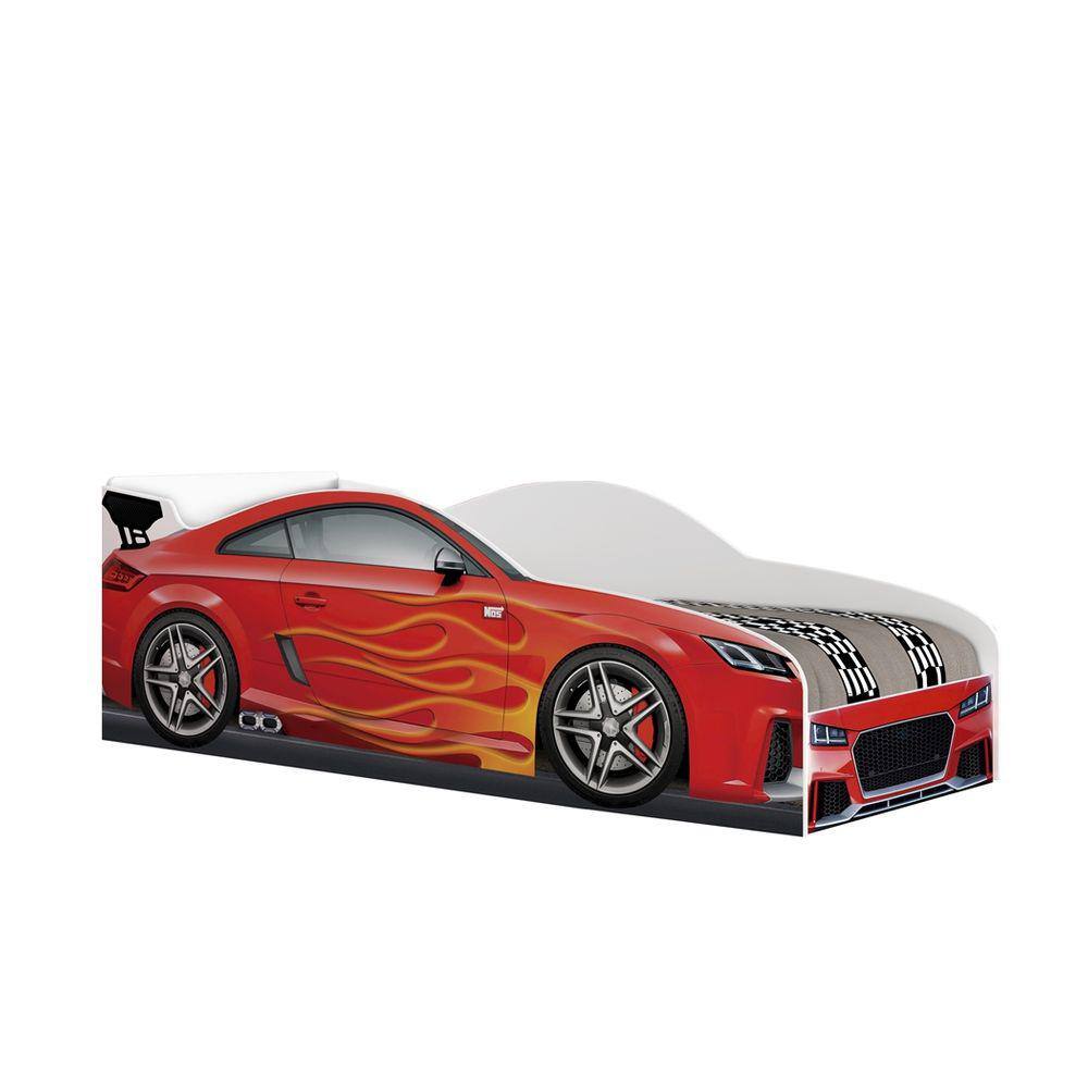 Cama Carro Solteiro Infantil Juvenil Menino Vermelho Luke Móveis