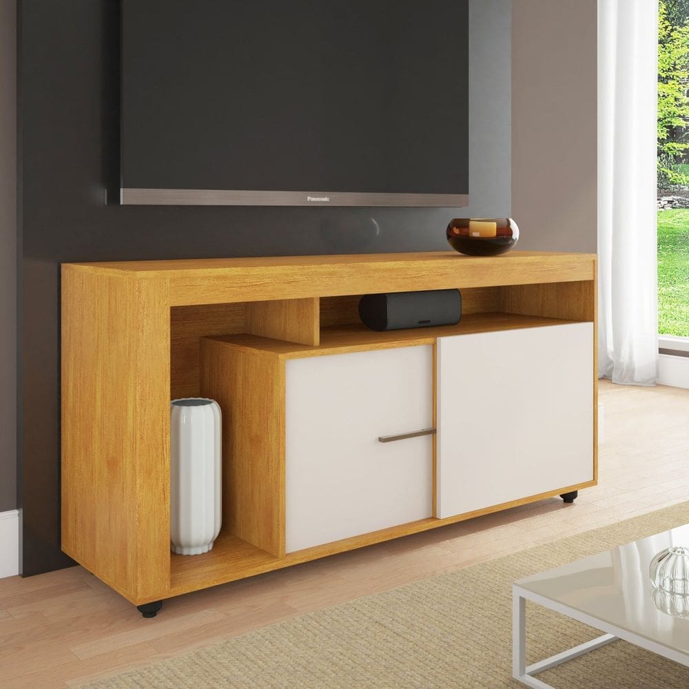 Rack para Sala de Estar para TV até 55 Polegadas 2 Portas Lavanda