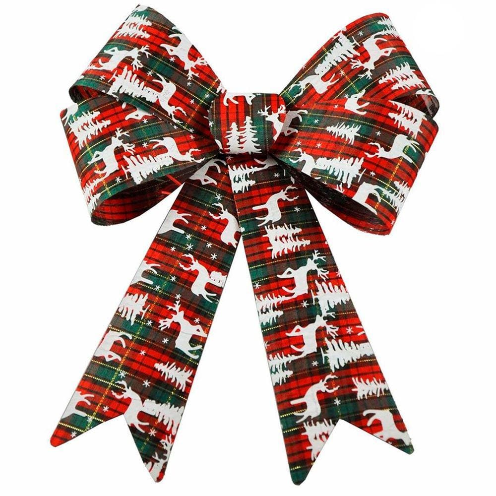 Kit 10 Enfeites Árvore Natal Laço Decorado Figuras Natalinas 34cm