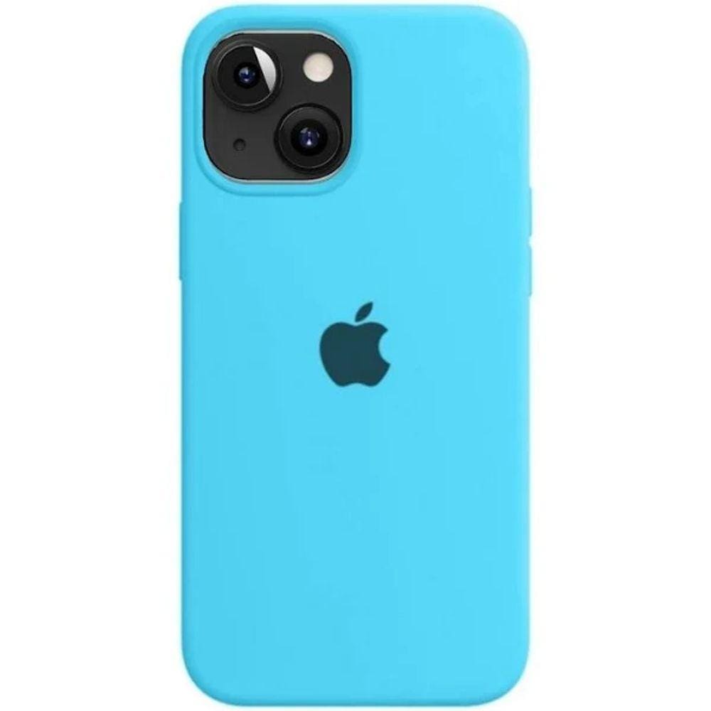 Capa Case Silicone Compatível para Phone 13 Azul Céu