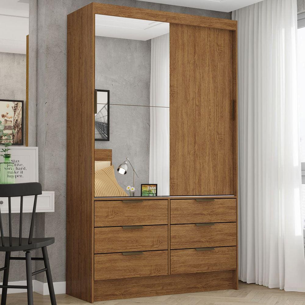 Guarda-roupa Sevilha 2 Portas 6 Gavetas Freijo - Carioca Móveis