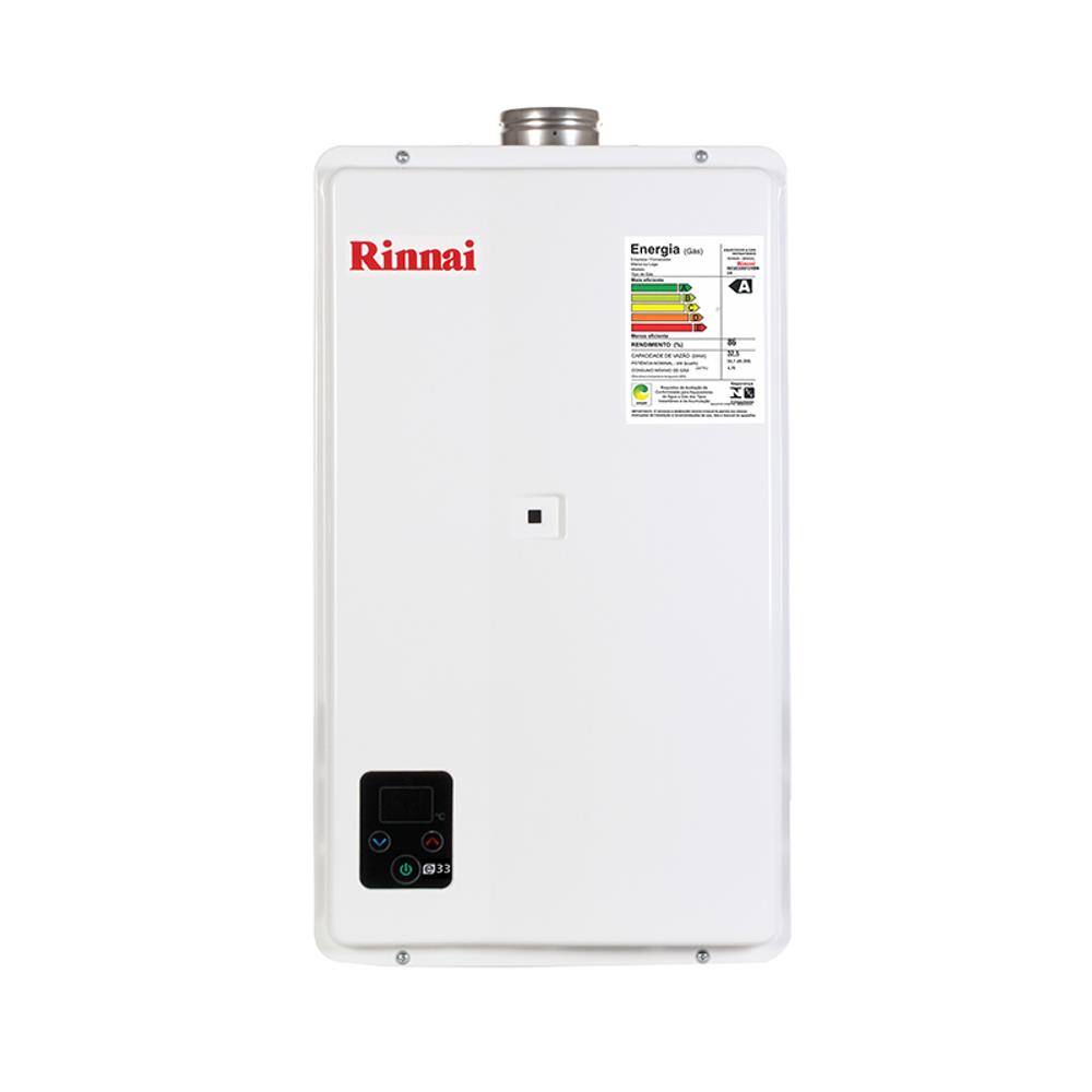 Aquecedor de Água a Gás Rinnai E33 Digital GN (Gás Natural) - Exaustão Forçada
