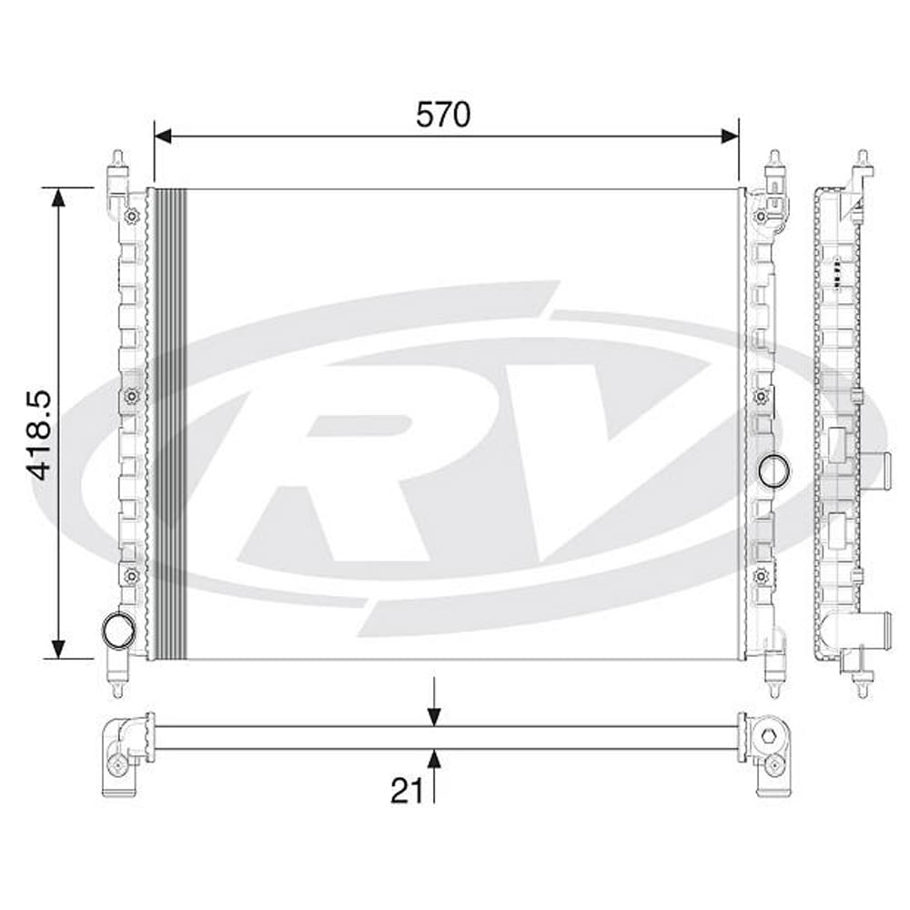 Radiador Kombi 1.4. Flex 2005-2011