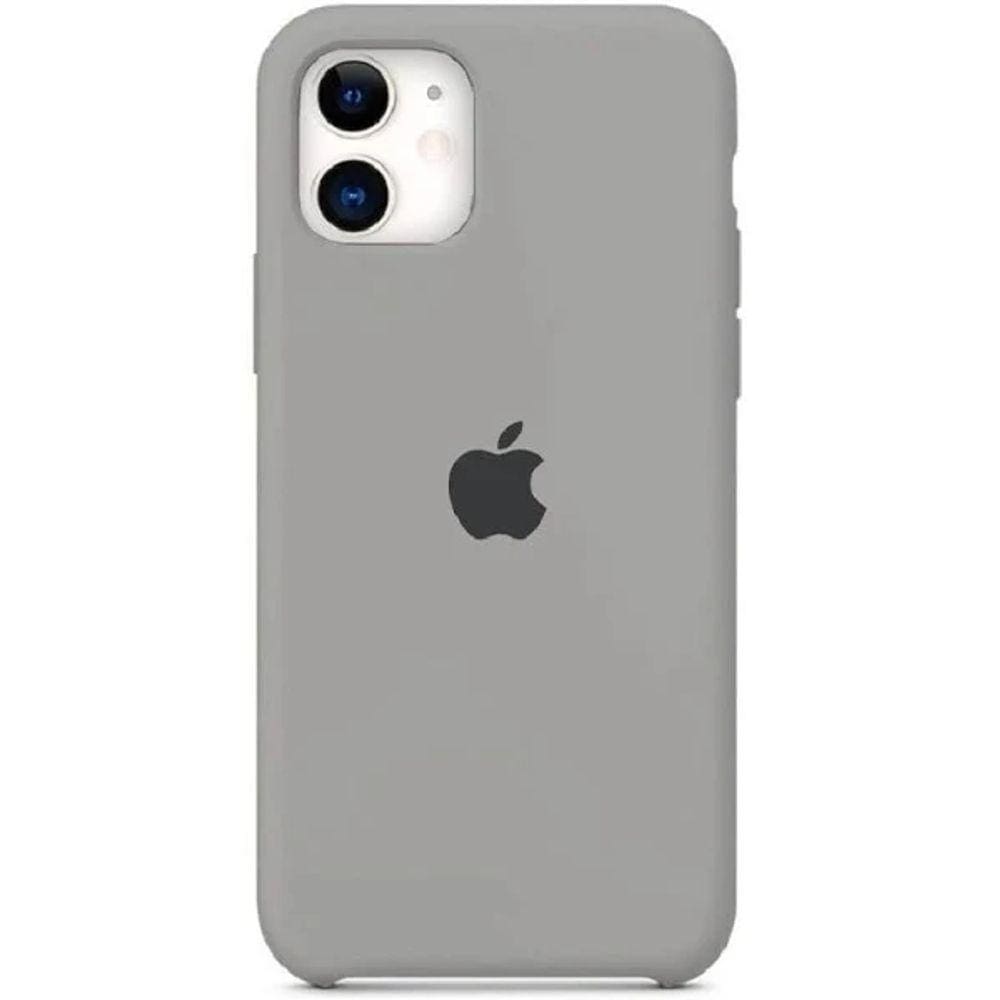 Capa Case Silicone Compatível para Phone 12 Cinza Claro