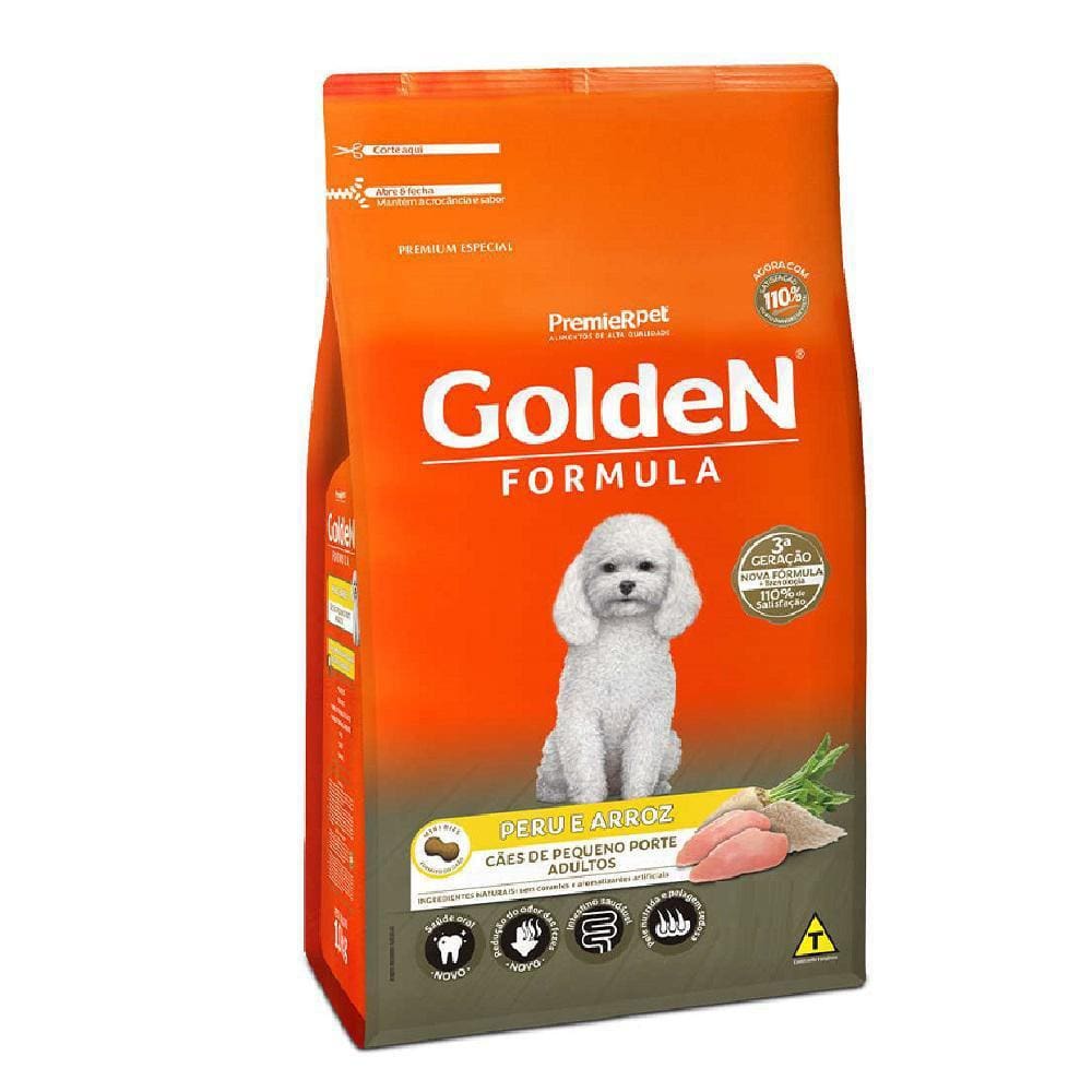 Ração Golden Cães Adultos Mini Bits Peru E Arroz - 10,1Kg