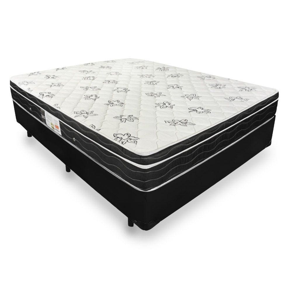 Cama Box Casal + Colchão De Molas - Ortobom - Physical Nanolastic - 138x188x58cm