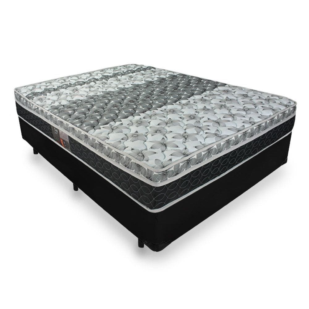 Cama Box Casal + Colchão De Molas - Castor - Class Tecnopedic One Face 138x188x60cm