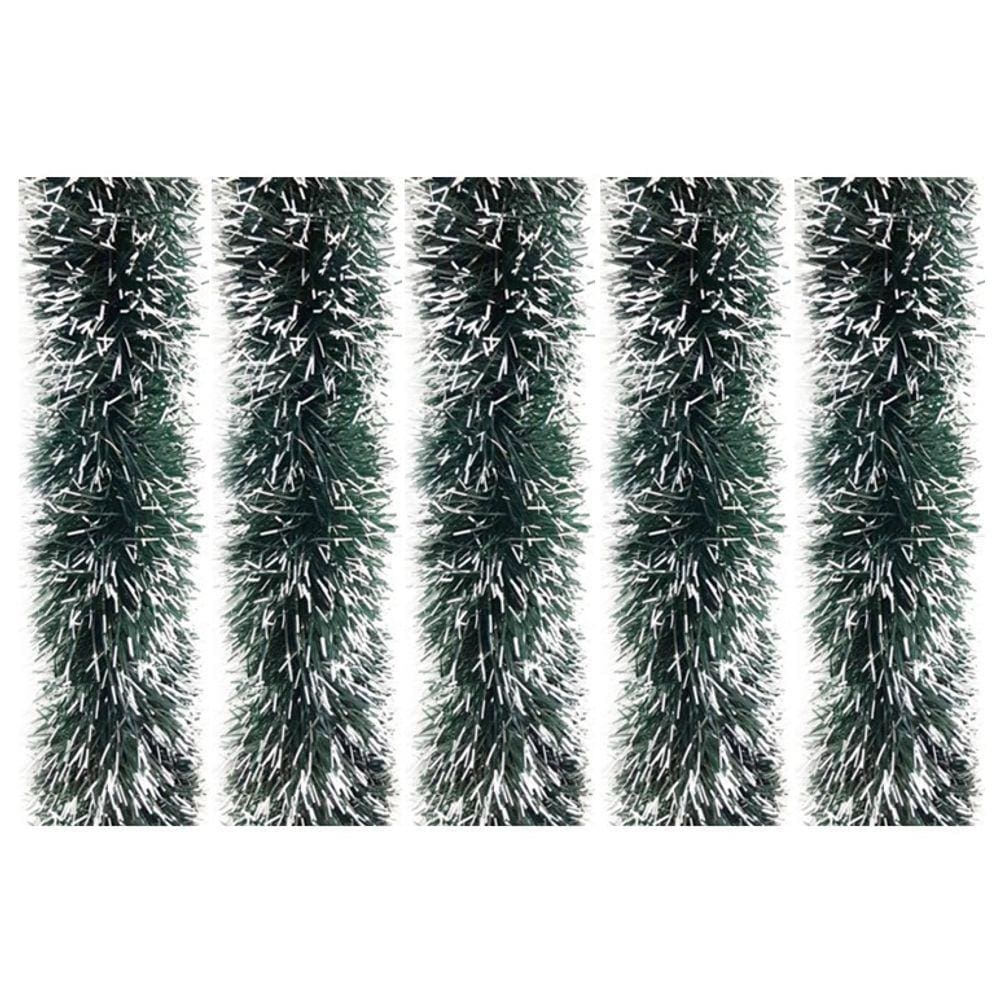 Jogo Festão PVC Verde Nevado 9cmx2m 5 Peças Total 10 Metros - Magizi