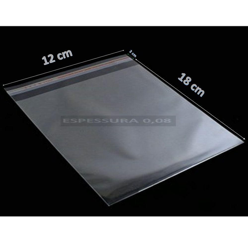 Saco Adesivado Saquinho Plástico Transparente 12x18 500 Uni