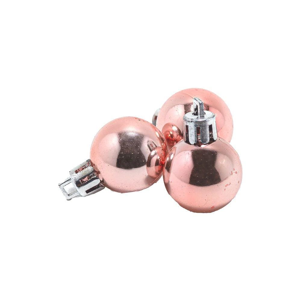 Kit Bola Natal Le 2,5cm Rosé Gold com 20 Unidades