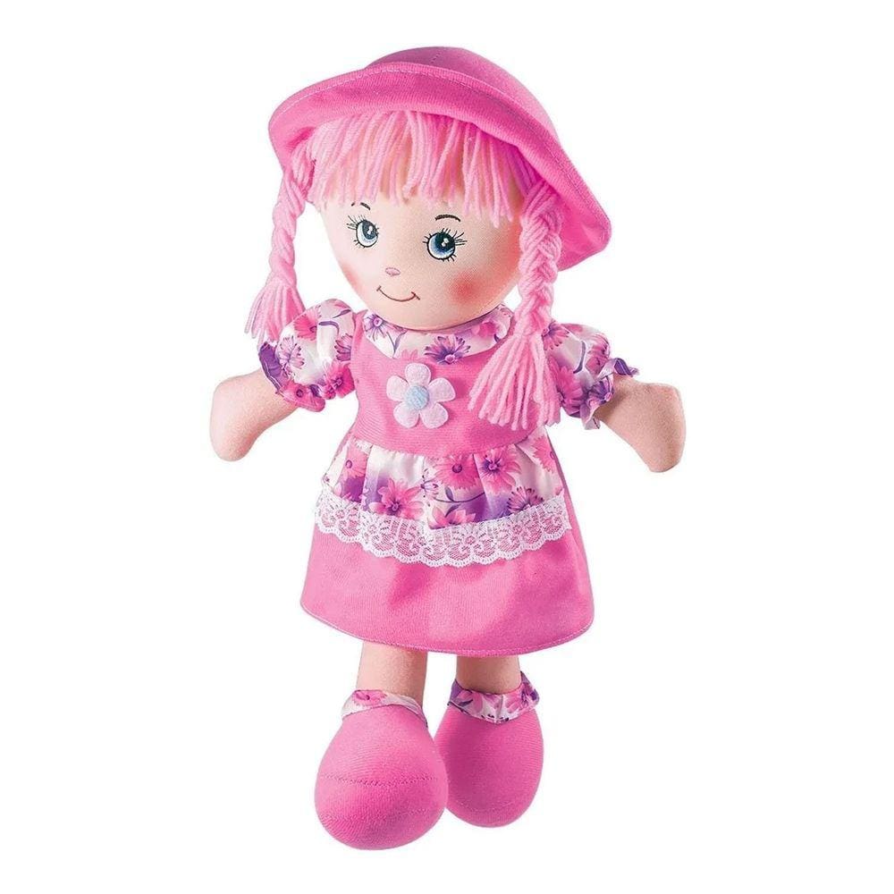 Boneca De Pano Com Chapéu Fofinha 46cm