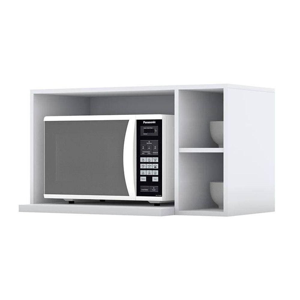 Armário Aéreo para Micro-ondas Nova York Branco HP - Henn