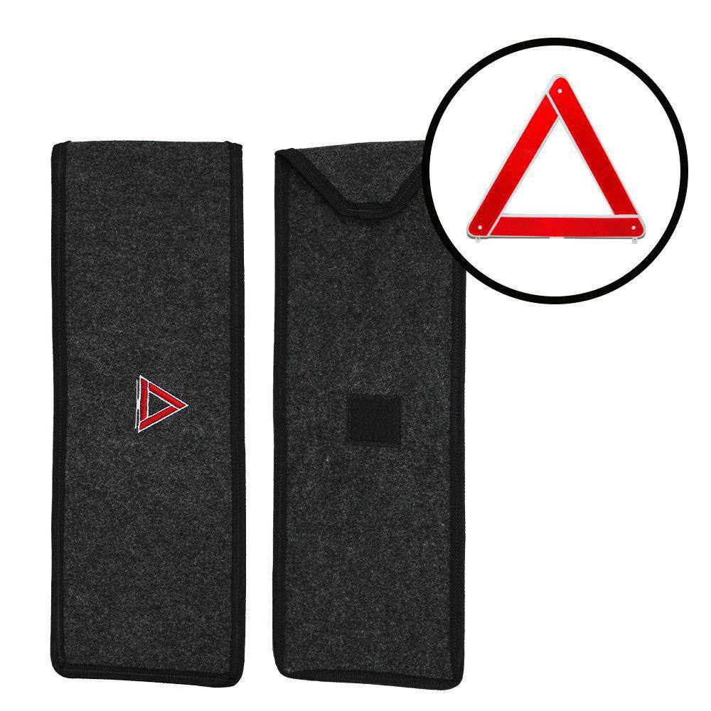 Porta Triângulo de Segurança Capa Bolsa para Sinalizador e Ferramentas Carpete com Bordado