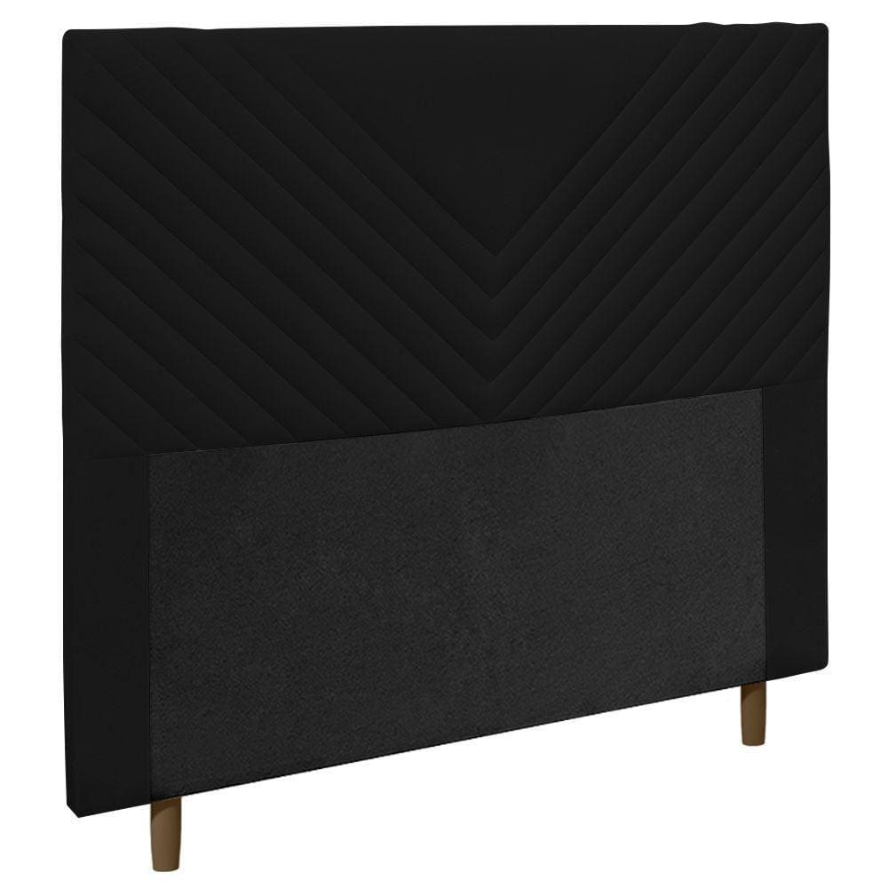 Cabeceira Cama Box Casal King Size Viena 195cm Suede Preto