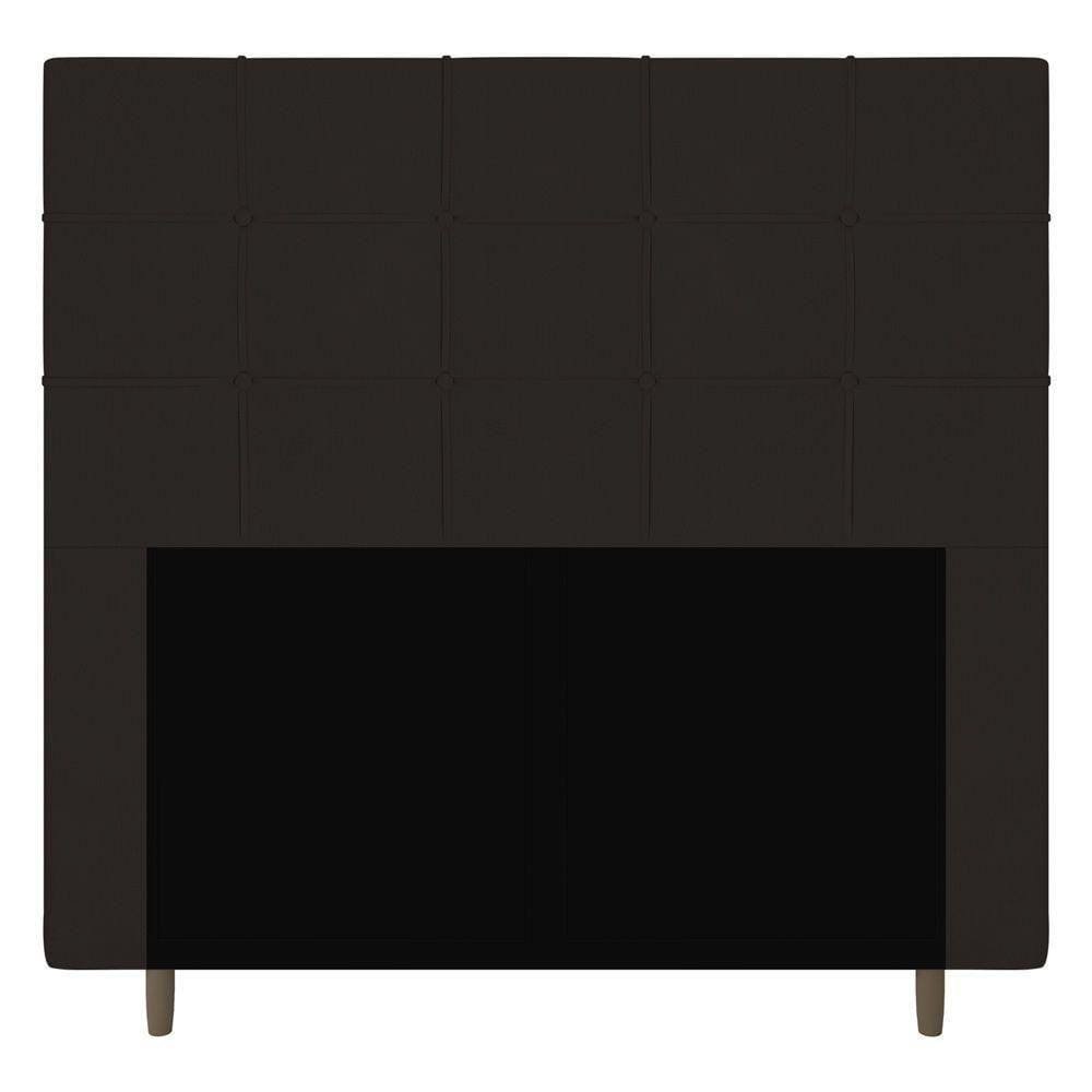 Cabeceira Cama Box Casal Leiria 140cm Suede Marrom