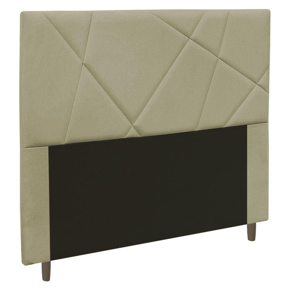 Cabeceira Cama Box Casal Mali 140cm Veludo Bege