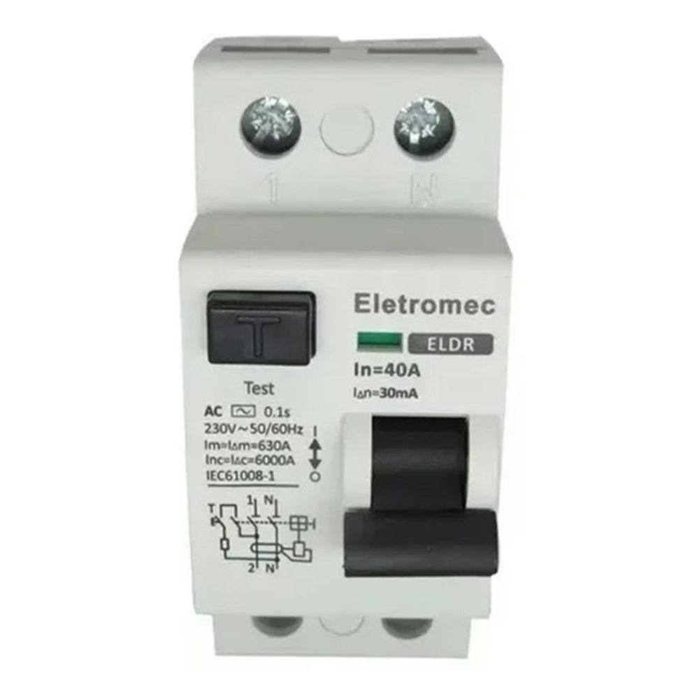 Interruptor Diferencial 40A 2P 30Ma 400V Eletromec
