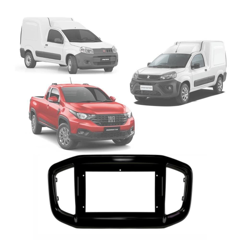 Moldura 2din Fiamon Peugeot Partner 2022 Black Piano