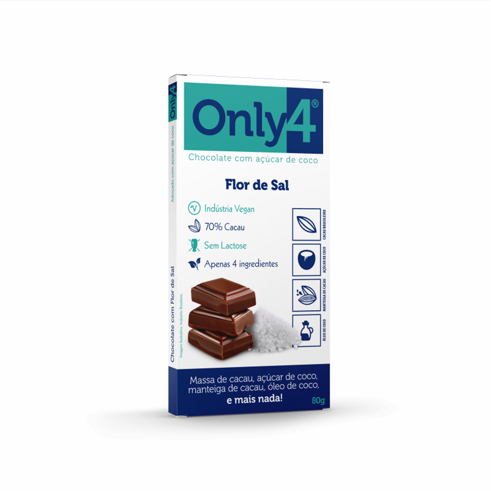 Kit 2X: Chocolate 70% Cacau Flor de Sal S/ Lactose Only4 80G
