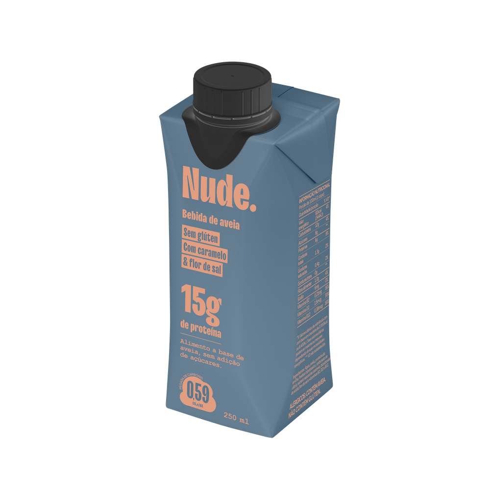 Bebida Vegetal Proteica de Aveia Sabor Caramelo e Flor de Sal Nude 250ml