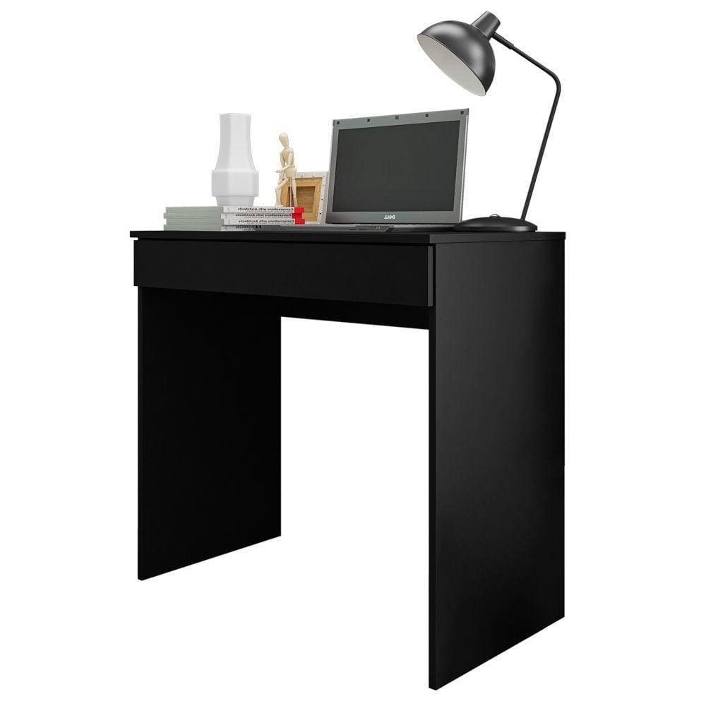 Mesa Escrivaninha Para Notebook 80cm Com 01 Gaveta Preto