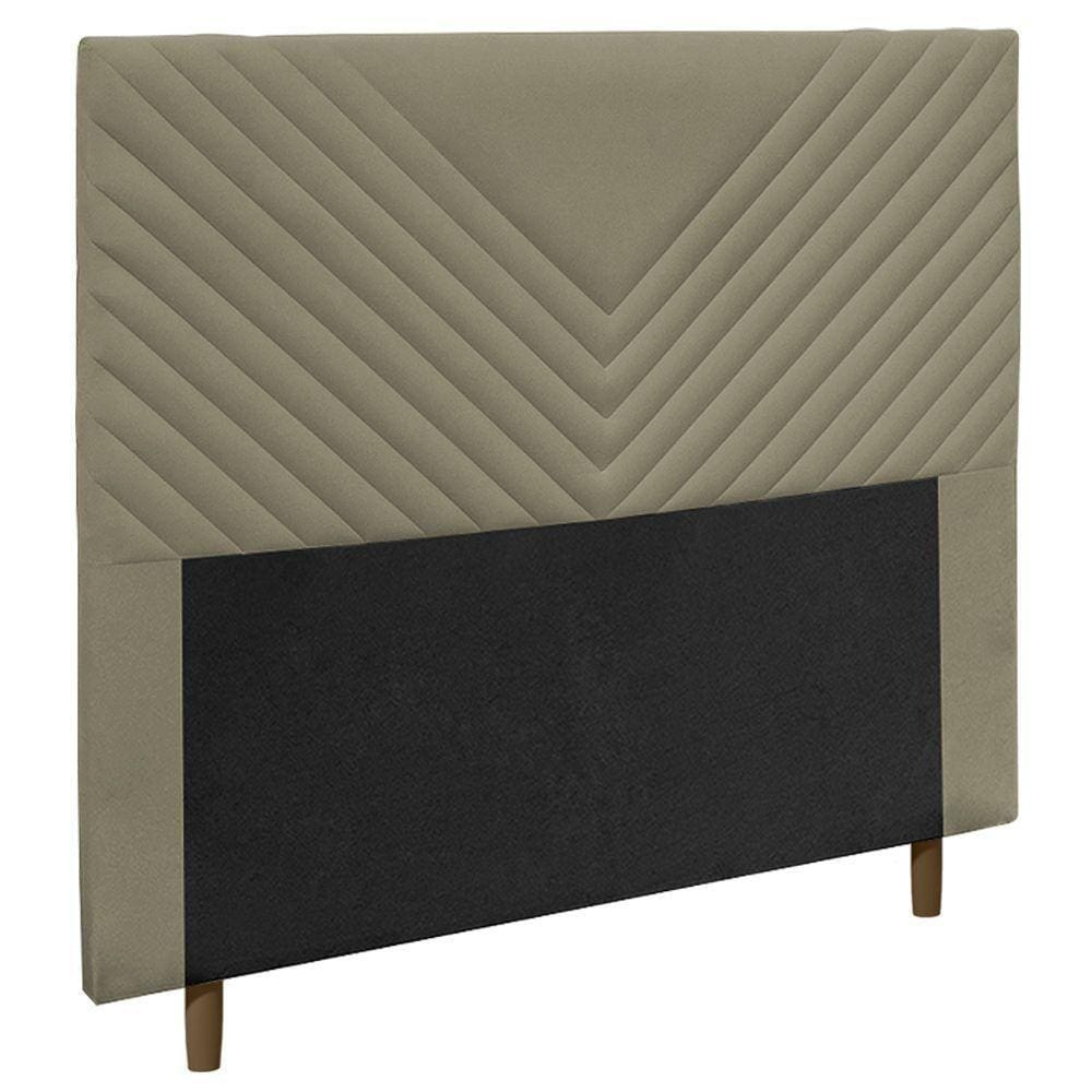 Cabeceira Cama Box Solteiro Viena 90cm Suede Bege