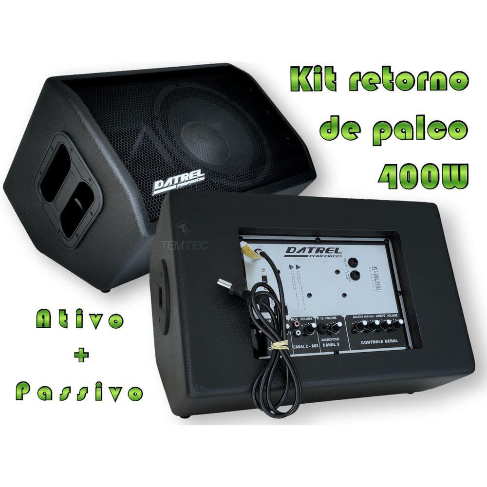 Caixa Som Ativa Passiva Monitor Retorno De Palco 400W Profis