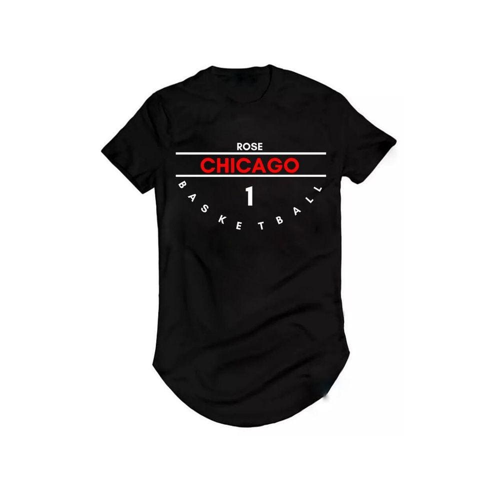 Camiseta Longline Rose Chicago Dennis Rodman Basquete