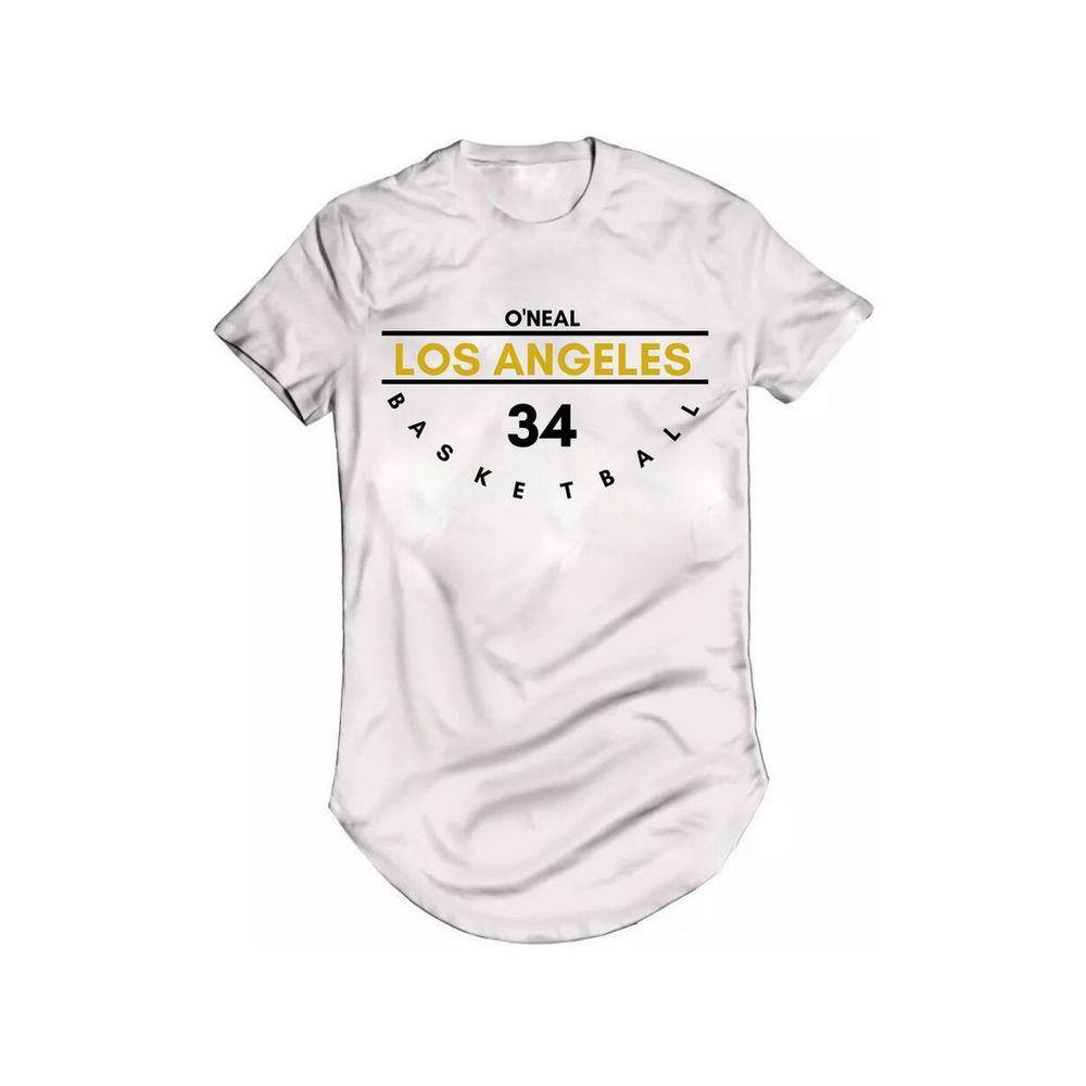 Camiseta Longline Shaquille Oneal Los Angeles Basquete