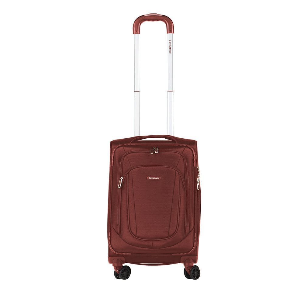 Mala de Bordo Pequena para Viagem em Poliester Samsonite Kick Air Cadeado Tsa Rodas Duplas Vermelha