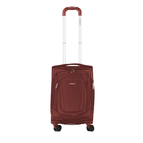 imagem-Mala de Bordo Pequena para Viagem em Poliester Samsonite Kick Air Cadeado Tsa Rodas Duplas Vermelha