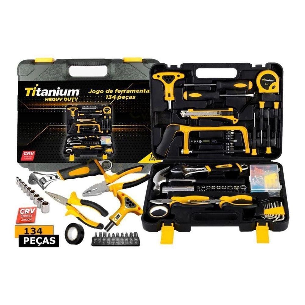 Jogo De Ferramentas Kit Com 134 Peças Titanium