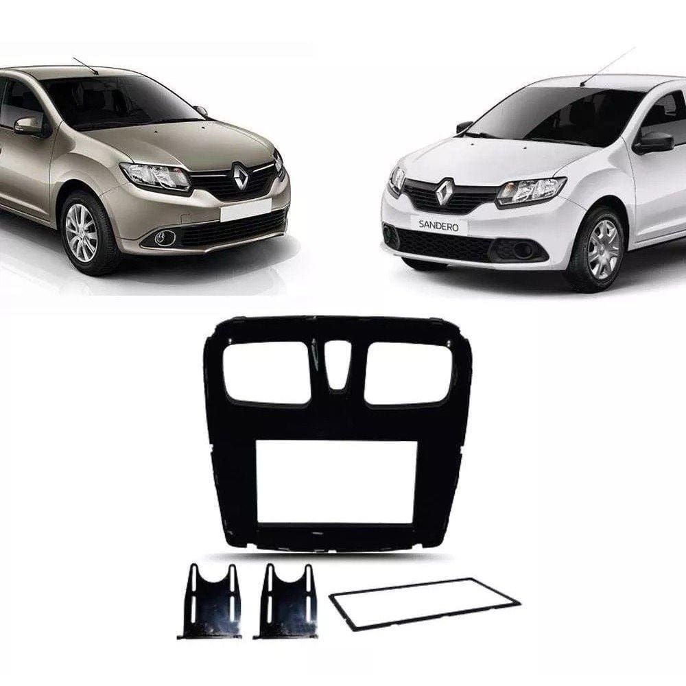 Moldura 2 Din Renault Logan, Sandero 2016, 2017, 2018, 2019 - Black Piano - 3324