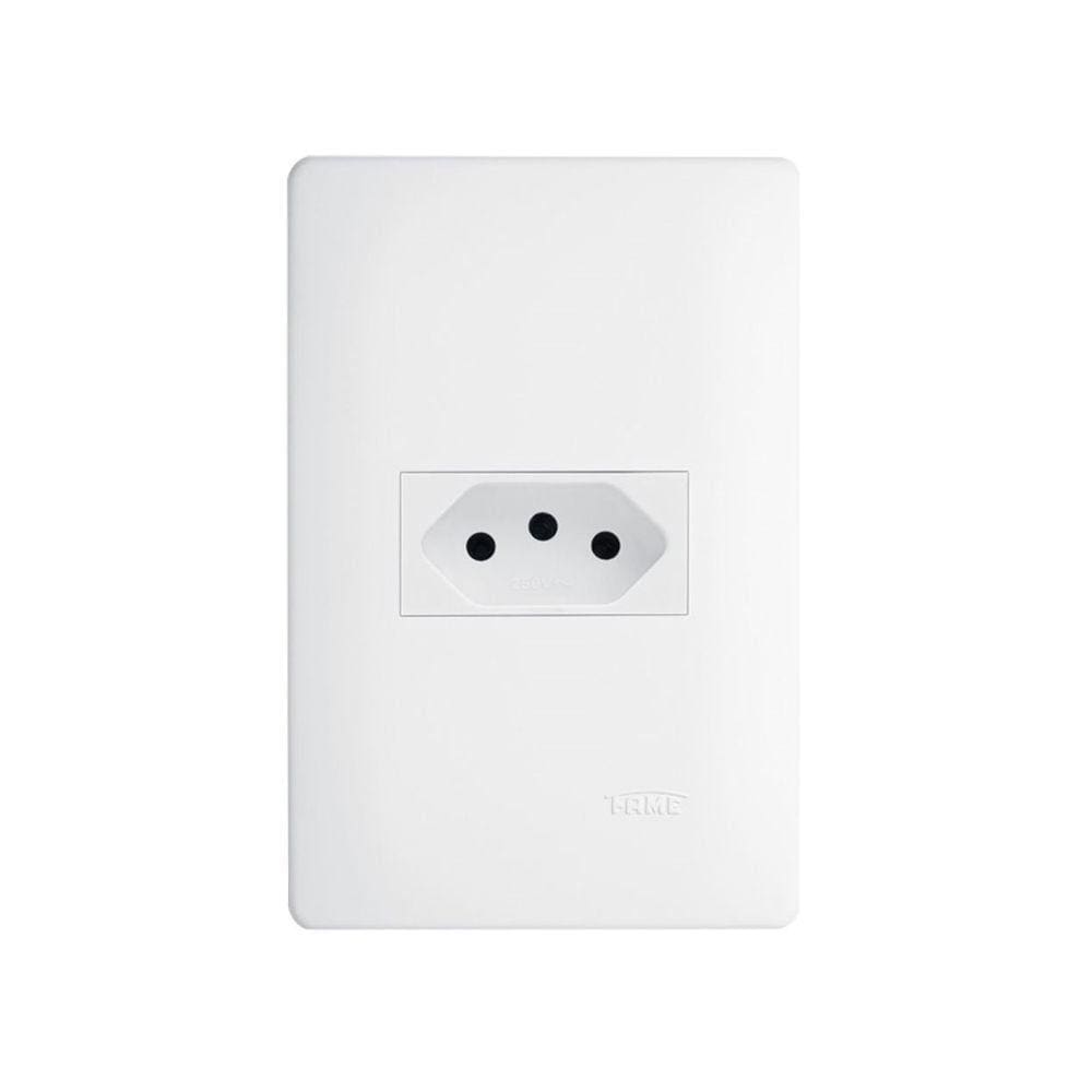 Tomada Fame Habitat 2P+T 20A com Placa 4x2 Branco