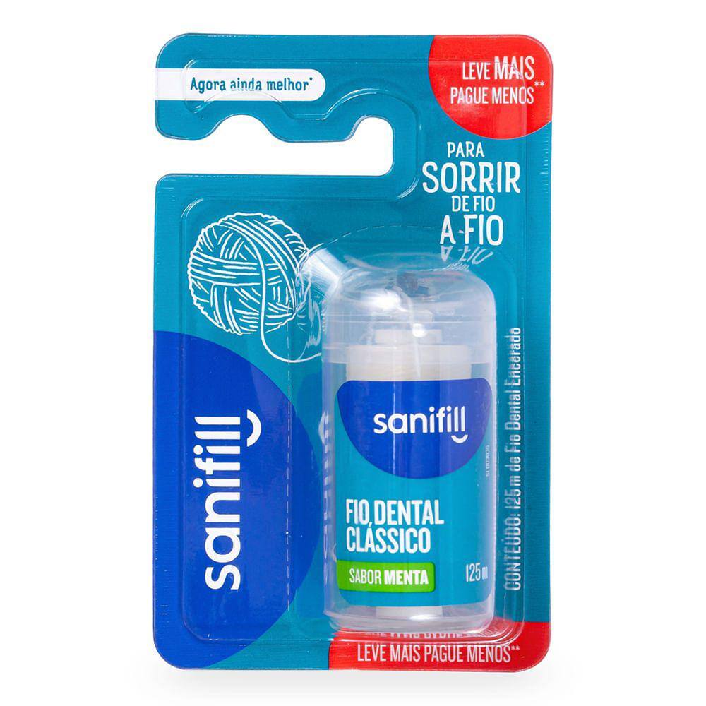 Fio Dental Sanifill Clássico Sabor Menta 125M Leve Mais Pague Menos
